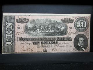 1864 $10 CONFEDERATE NOTE ★ MISMATCHED SERIAL NUMBERS ★ CSA ERROR 