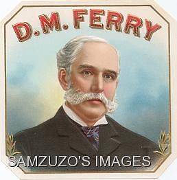 FERRY   OUTER CIGAR LABEL STONE LITHOGRAPH   FOUNDER OF FERRY 