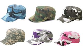 NEW CAMO CAMOUFLAGE CASTRO CADET MILITARY STYLE ARMY HAT CAP ENZYME 