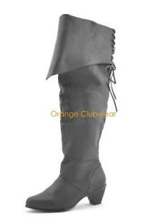 Renaissance Medieval Pirate Leather Womens Boots Shoes