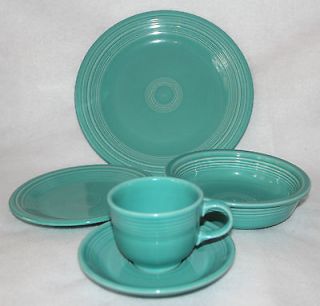 Fiesta Fiestaware New TURQUOISE 5 Piece Place Setting Plate s, Bowl 