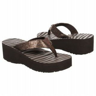 NEW Brown GUESS GLAMOROUS Sparkly Sandals Flip Flops Shoes US 12 UK 11 