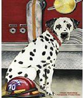 DALMATION FIRE DOG FIREMAN GARDEN FLAG BANNER $1.99SH HAT 12X18 