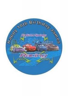 CARS RACING Gift Wrap & FREE personalised Cake Topper & FREE post (UK)