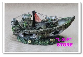 New 11 Shipwreck Aquarium Ornament Fish Tank Decoration PS 01