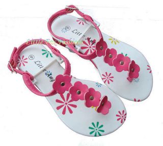 New Little Angel Fuchsia Flower Thong Sandals Toddler 8
