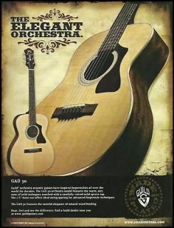 THE GUILD GAD 30 ORCHESTRA ACOUSTIC GUITARS AD 8X11 FRAMEABLE 