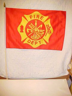 12X18INCH FIRE DEPARTMENT FLAG W/WOOD POLE& TIP