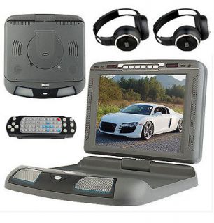 Gray 10.4 Car DVD Player Flip Down Monitor Roof Mount FM IR+Wireless 