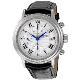Raymond Weil Mens 7737 STC 00659 Maestro Black Leaher Strap Watch 