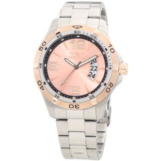 Invicta Mens 0085 Specialty Rose Dial Stainless Steel Watch Watches 