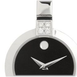 Movado Womens 605855 Bela Diamond Accented Swiss Quartz Bangle Bracelet Watch