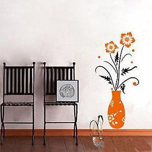 Flower Vase Home Decor Stickers Wall Decals Mural Art