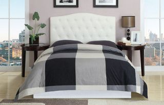 White Faux leather Youth Twin or Full Size Headboard