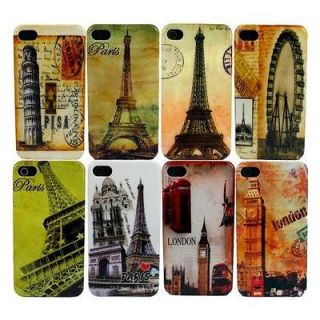 8PC Fancy Tower Hard Back Cover Skin Case for Apple iPhone 4 4S, NF044