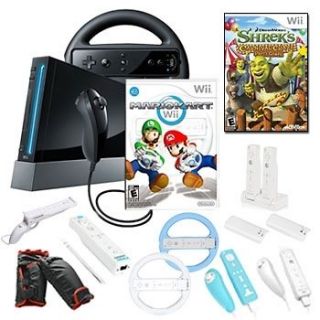   NINTENDO Wii MARIO KART HOLIDAY Fun Bundle w/ Games and Accessories