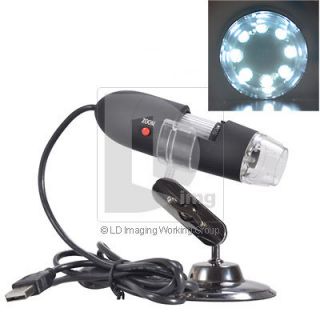 50X  500X USB Digital Microscope CMOS Sensor 5X Sequence Mode 8 LED 