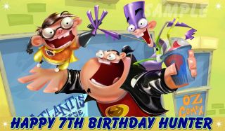 FANBOY AND CHUM CHUM # 2 FROSTING SHEET EDIBLE CAKE TOPPER IMAGE 