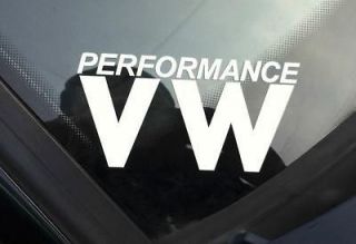 Performance VW WHITE Window, Body Vinyl Decal Sticker
