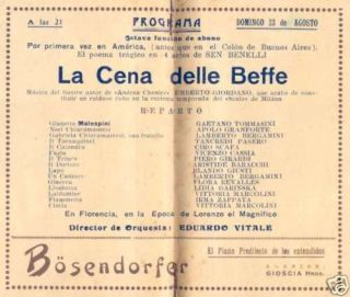 Programme Solis Theater Opera Gaetano Tommasini 1925