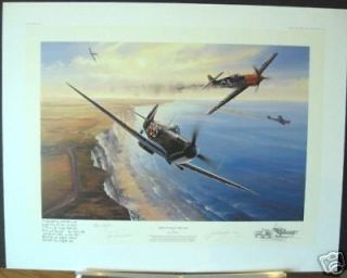 First Flap of Day Sptifire Me109 Battle of Britain Trudgian Signed 
