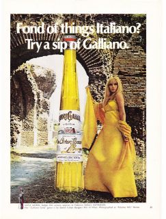   Print Ad 1971 Fond of things Italiano? Try a sip of GALLIANO A LIQUEUR
