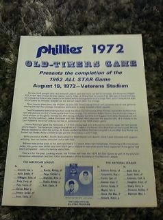 1972 PHILADELPHIA PHILLIES OLD TIMERS GAME PROGRAM MICKEY MANTLE 