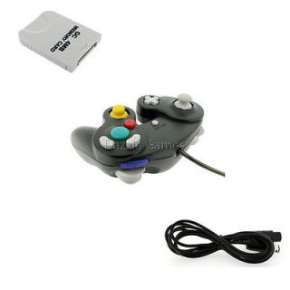 Black Shock Game Controller+Memory Card+Cable for Nintendo Gamecube