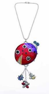 Car Charm 2 Sided Colored Ladybug Rearview Mirror Ganz