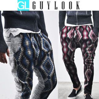 Avant garde Mens Thick Fully Lined Jacquard Low Crotch Baggy 