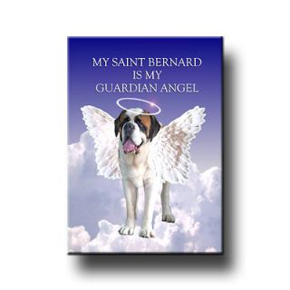 ST BERNARD Guardian Angel FRIDGE MAGNET Saint DOG