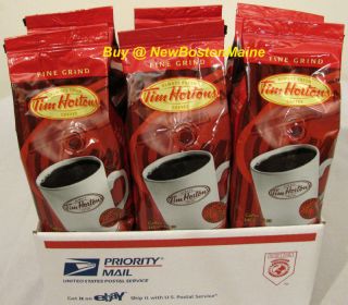 6x) 12oz Bags Tim Hortons FRESH Fine Grind Regular COFFEE Canada 