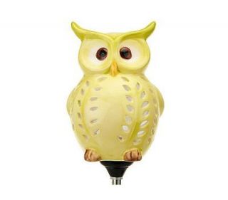 Ceramic Solar Owl Garden Decor Light Up Solar Powered Owl Free 
