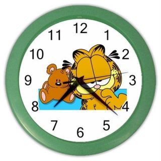 Garfield Likes Teddy Bear Green Frame Plastic Cover 10 Round Home 