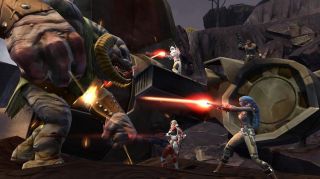 Joining together to fight a large enemy in Star Wars The Old Republic
