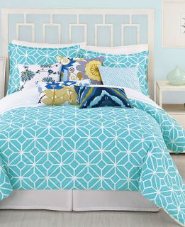 Trina Turk Bedding, Trellis Turquoise Comforter and Duvet Cover Sets 