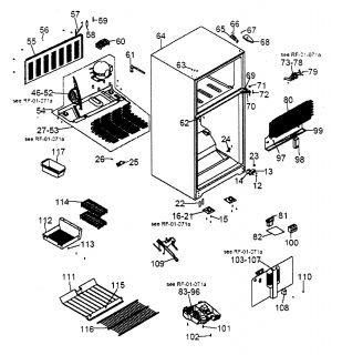 Model # HTQ21JAABB Haier Top mount   Diagram assy (67 parts)