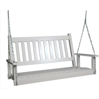 Shop Garden Treasures 2 Seat Wood Traditional White Swing at Lowes