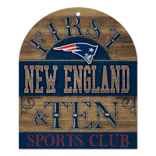New England Patriots First & Ten Wood Sign 