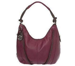 Tignanello Pebble Leather Hobo Bag with Woven Accents — 