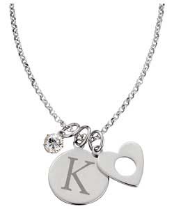 Buy Sterling Silver Initial Charm Pendant   Letter K at Argos.co.uk 