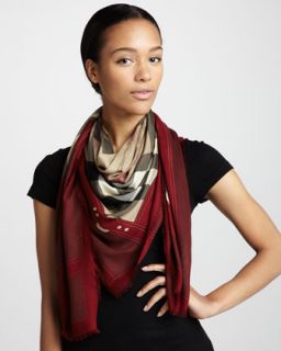 Color Border Haymarket Check Scarf   