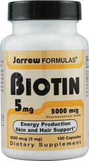 Jarrow Formulas Biotin    5000 mcg   100 Capsules   Vitacost 