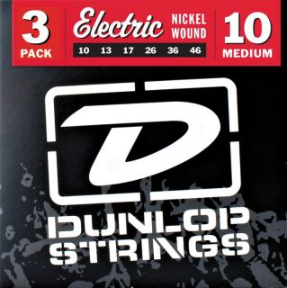 Dunlop Nickel Plated Steel Electric Guitar Strings Medium 3 Pack 