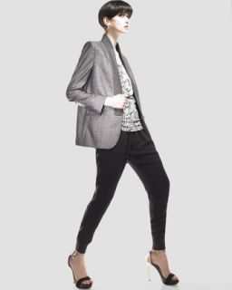 Contrast Lapel Jacket & Full Pants   