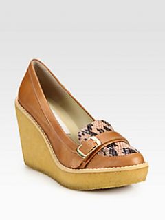 Stella McCartney   Faux Leather and Faux Python Wedge Pumps