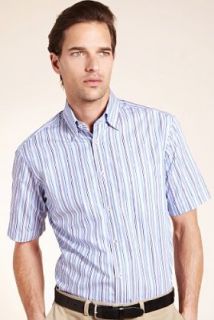 Collezione Pure Cotton Short Sleeve Striped Shirt   Marks & Spencer 