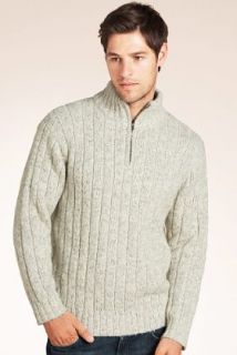 North Coast Funnel Neck Knitted Jumper with Wool   Marks & Spencer 