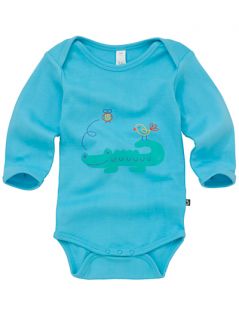 Buy Green Baby Crocodile Print Long Sleeve Bodysuit, Turquoise online 