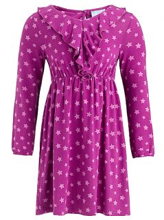 Buy John Lewis Girl Frill Neck Star Dress, Purple online at JohnLewis 
